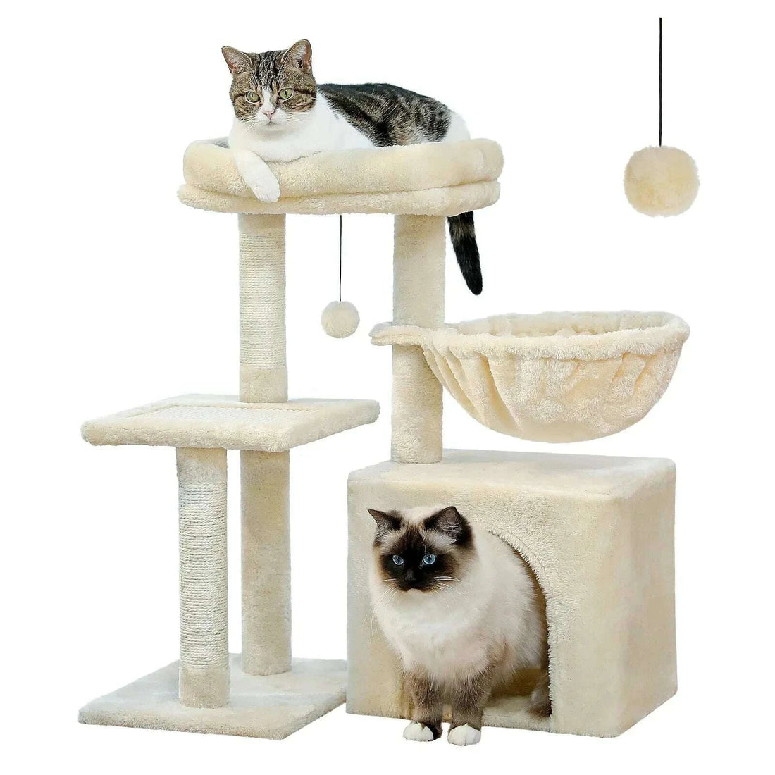 Arbre à chat compact, en situation salon