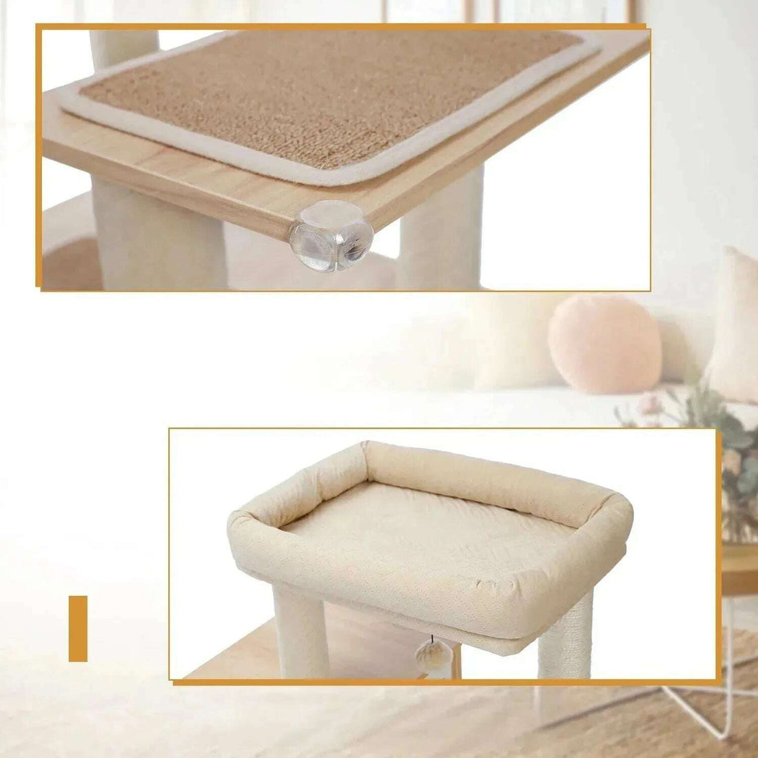 Arbre à chat cache-litière, plateformes et griffoir sisal