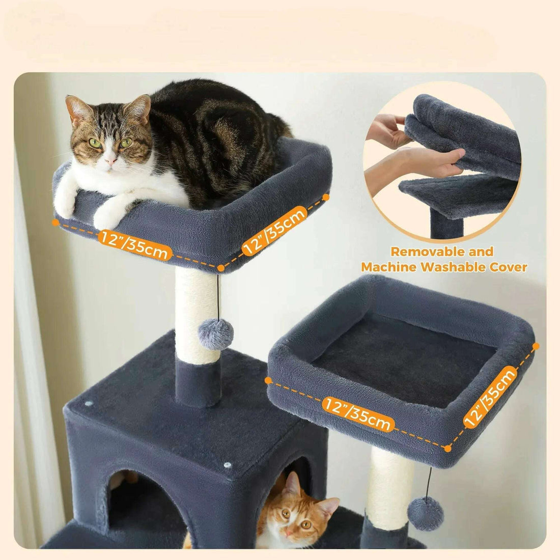 Gros arbre à chat, plateformes et griffoir sisal