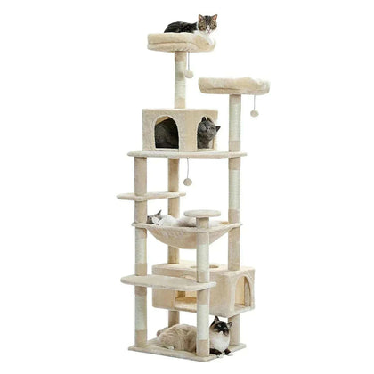 Arbre à chat beige à teinte crème