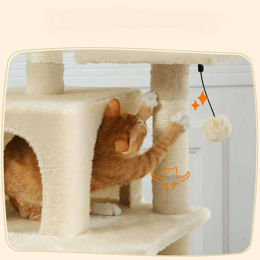 Arbre à chat beige à teinte crème