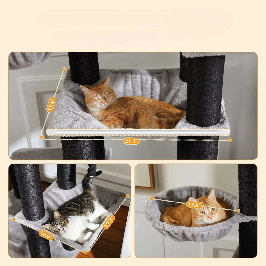 Arbre à chat en bois flotté, plateformes et griffoir sisal