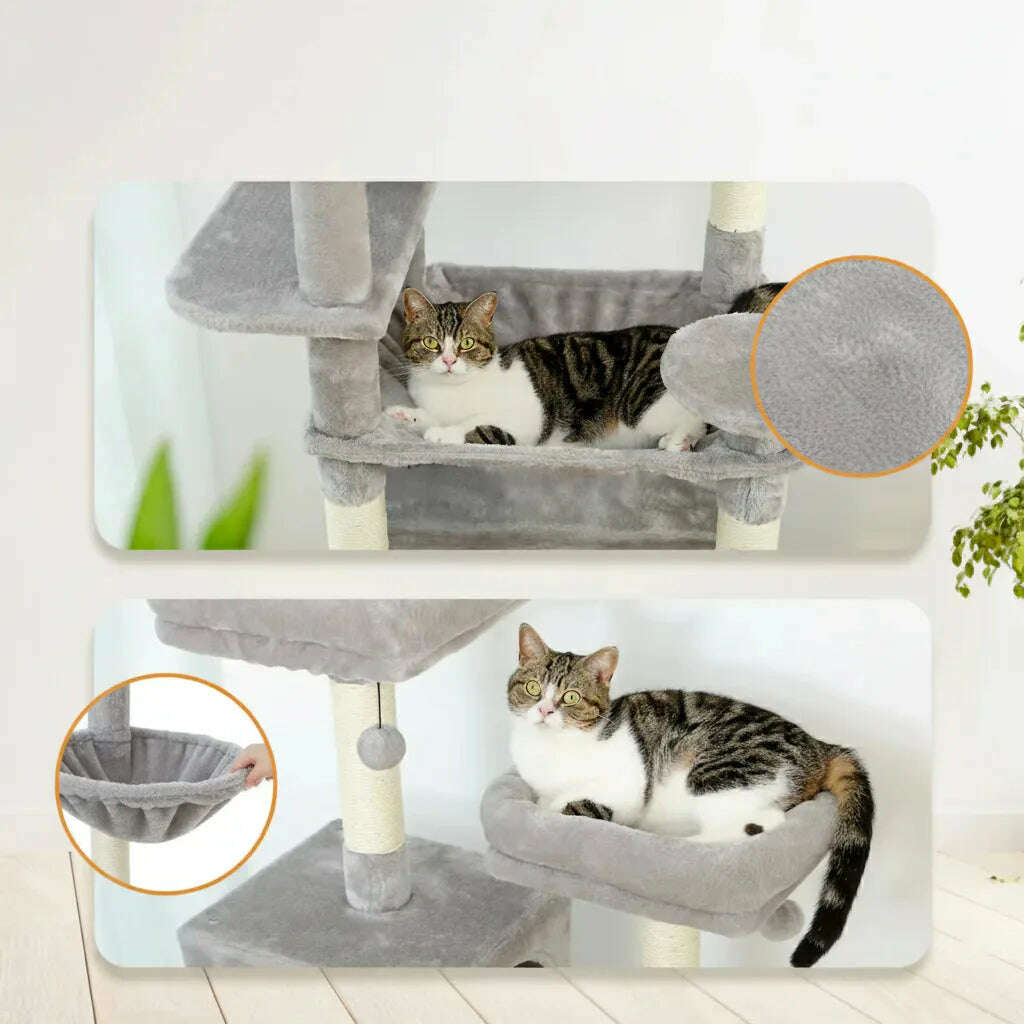 Grand arbre à chat design, de profil