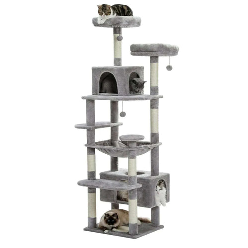 Arbre à chat grand modèle gris pour Maine Coon