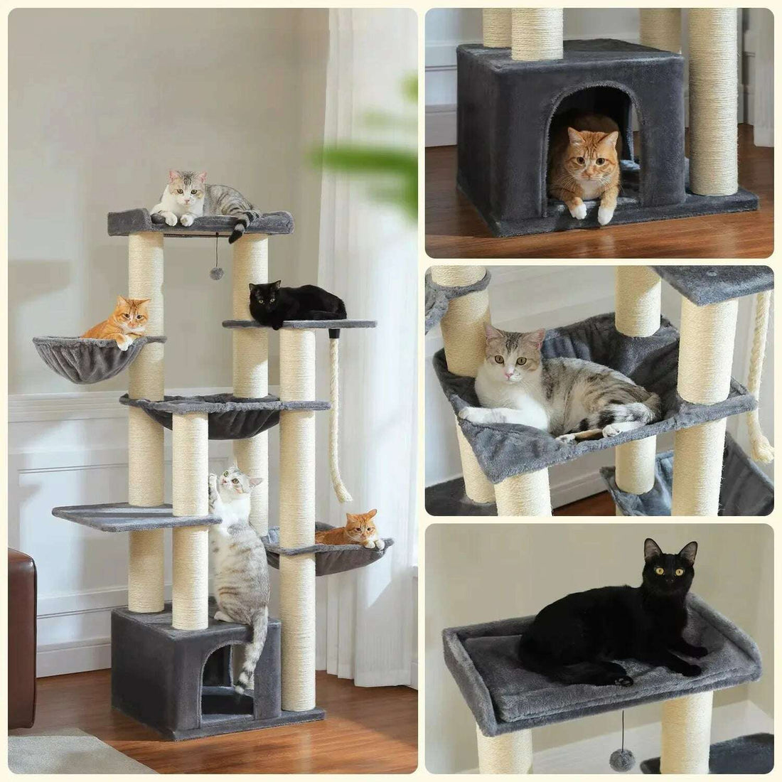 Arbre à chat XXL pour Maine Coon, vue de côté