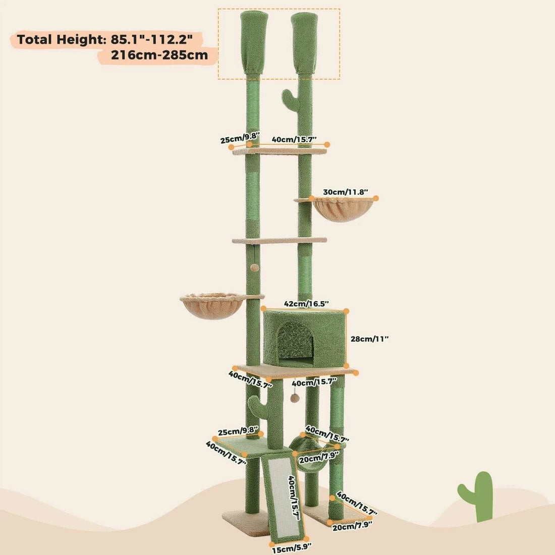 Arbre à chat cactus vert avec sisal