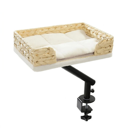 Panier de bureau pour chat en rotin Beige