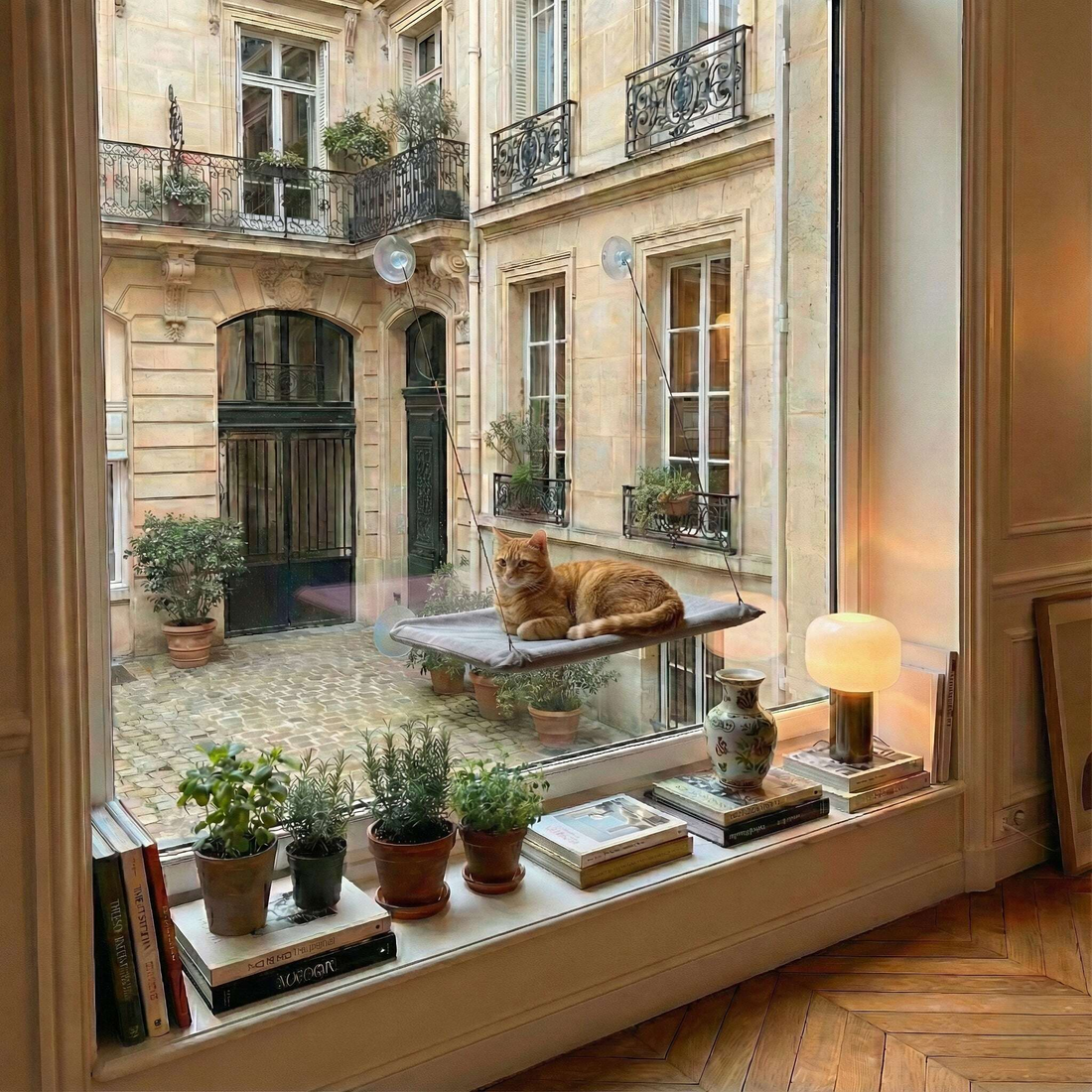 Hamac de vitre pour chat, vue d'ensemble