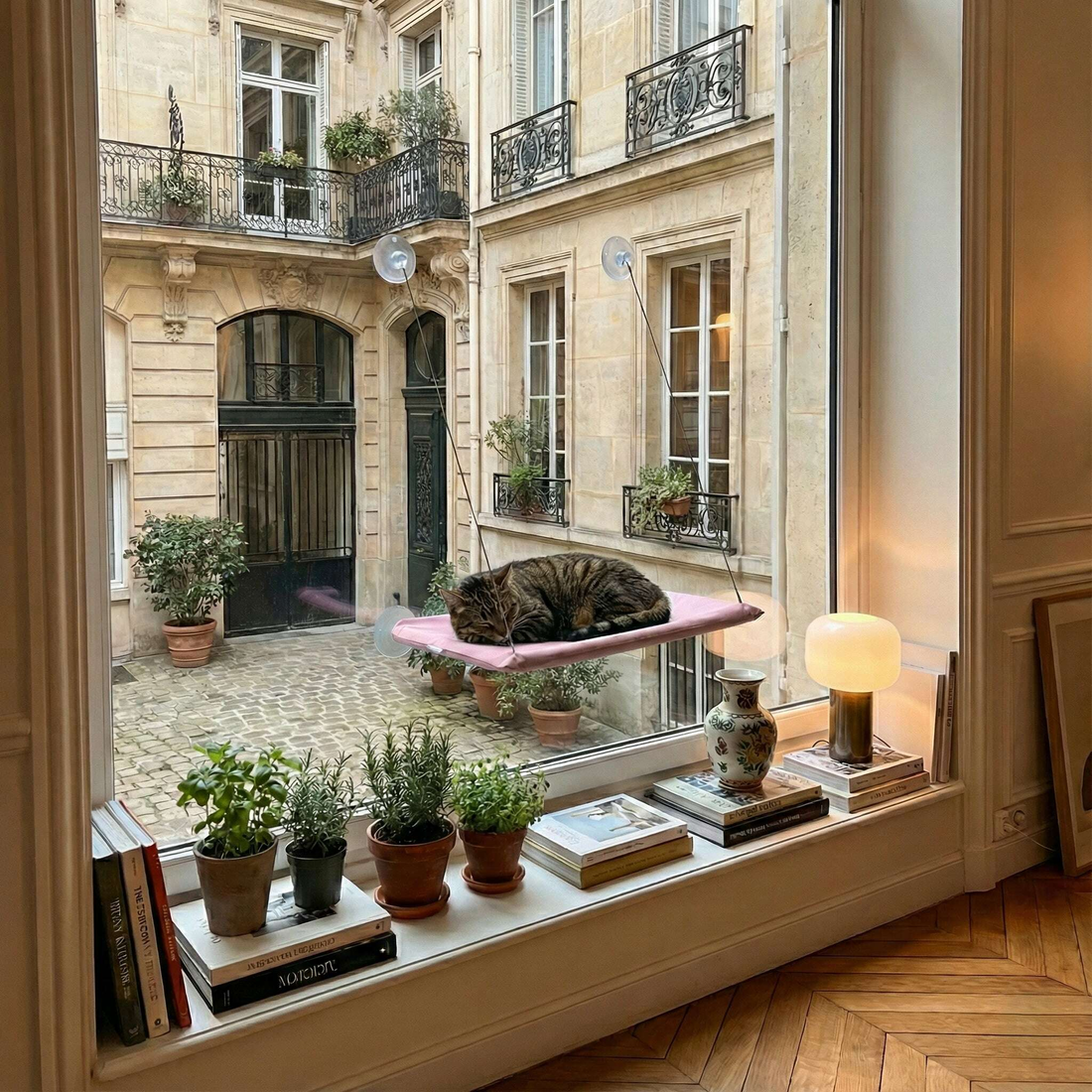 Hamac de vitre pour chat, vue d'ensemble