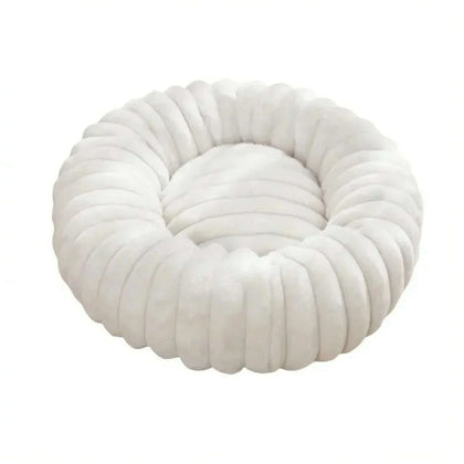 Panier chat blanc rond et confortable