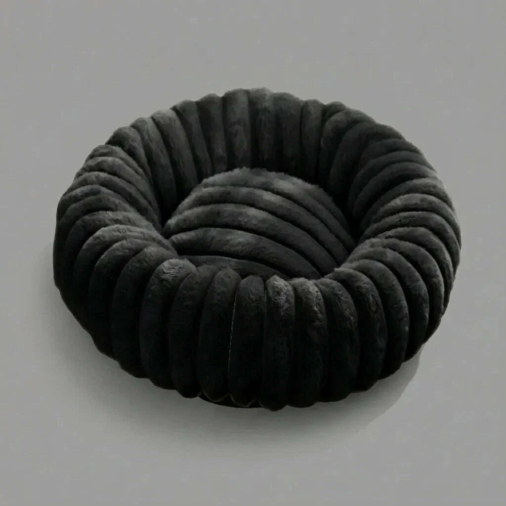 Panier à chat rond noir — vue d'ensemble