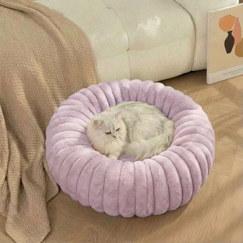 Panier rond pour chat, coloris bleu foncé