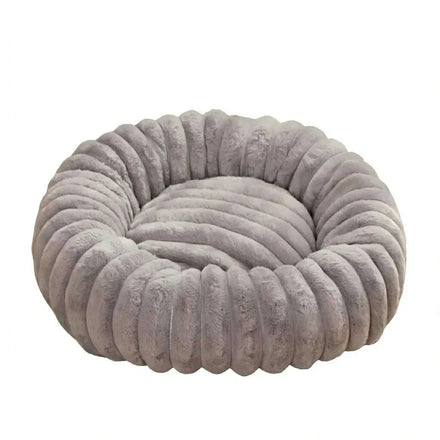 Panier pour chat gris, forme donut
