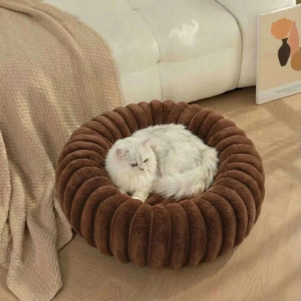 Panier pour chat original lavable, coloris marron