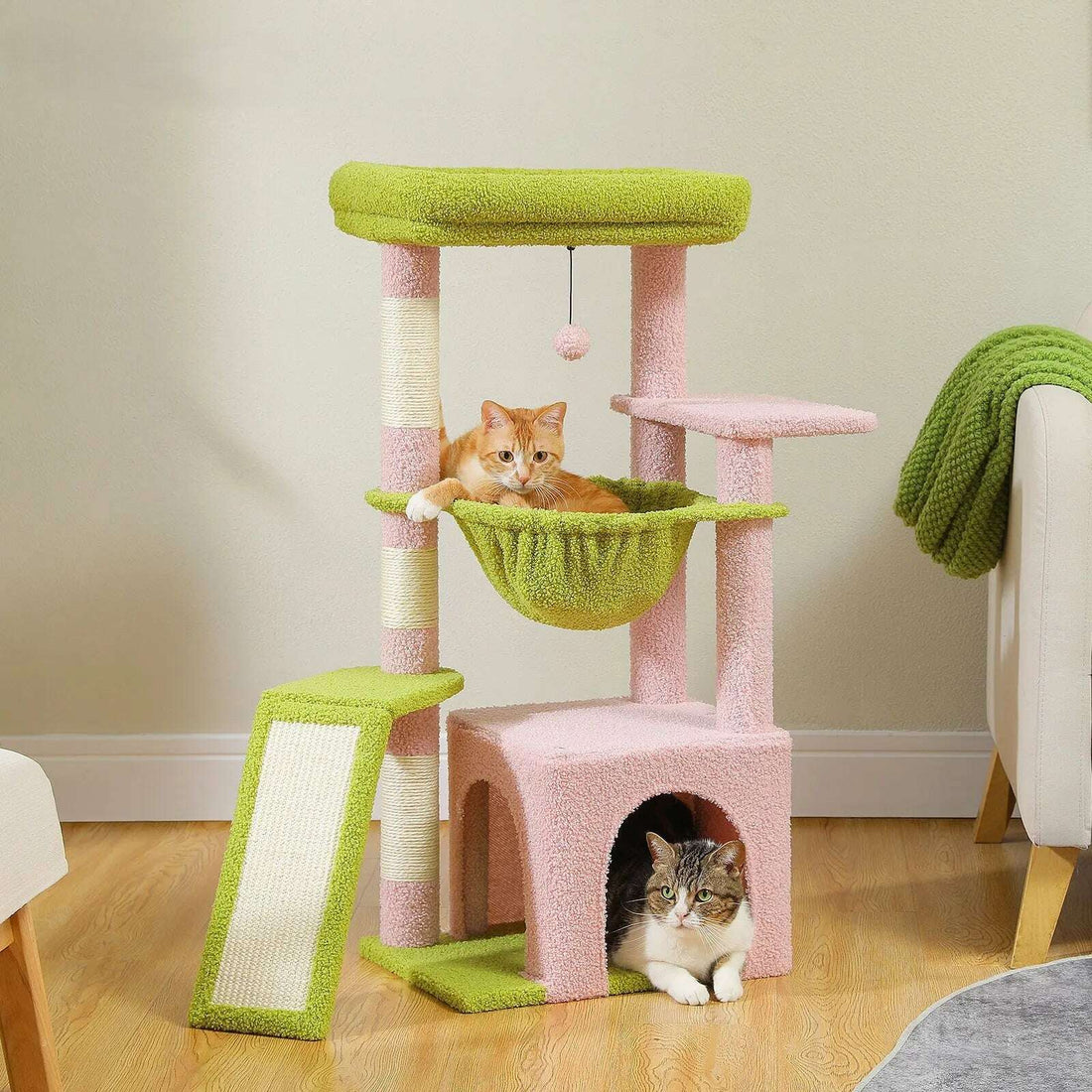 Petit arbre à chat avec hamac, vue de face
