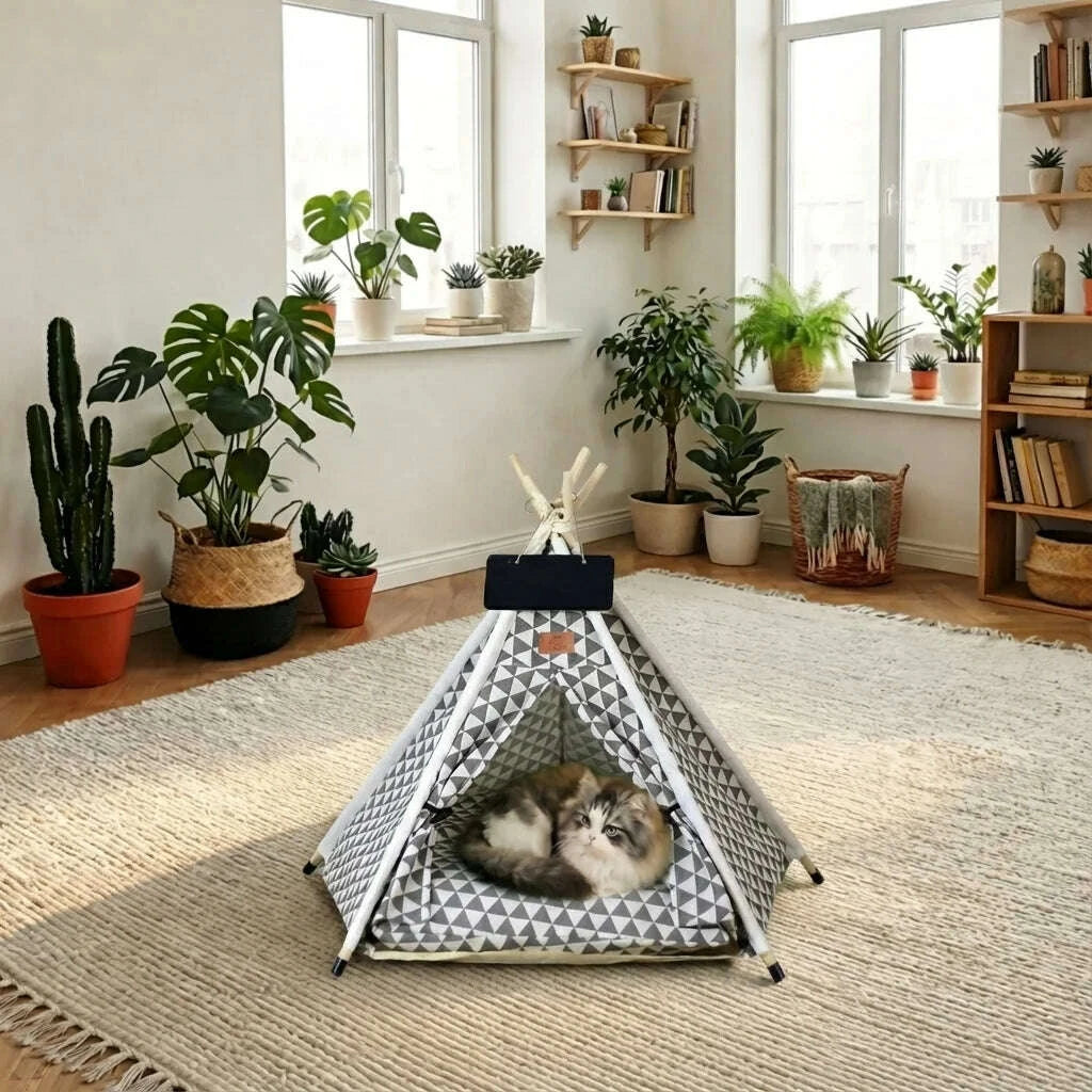 Grande tente pour chat, vue d'ensemble