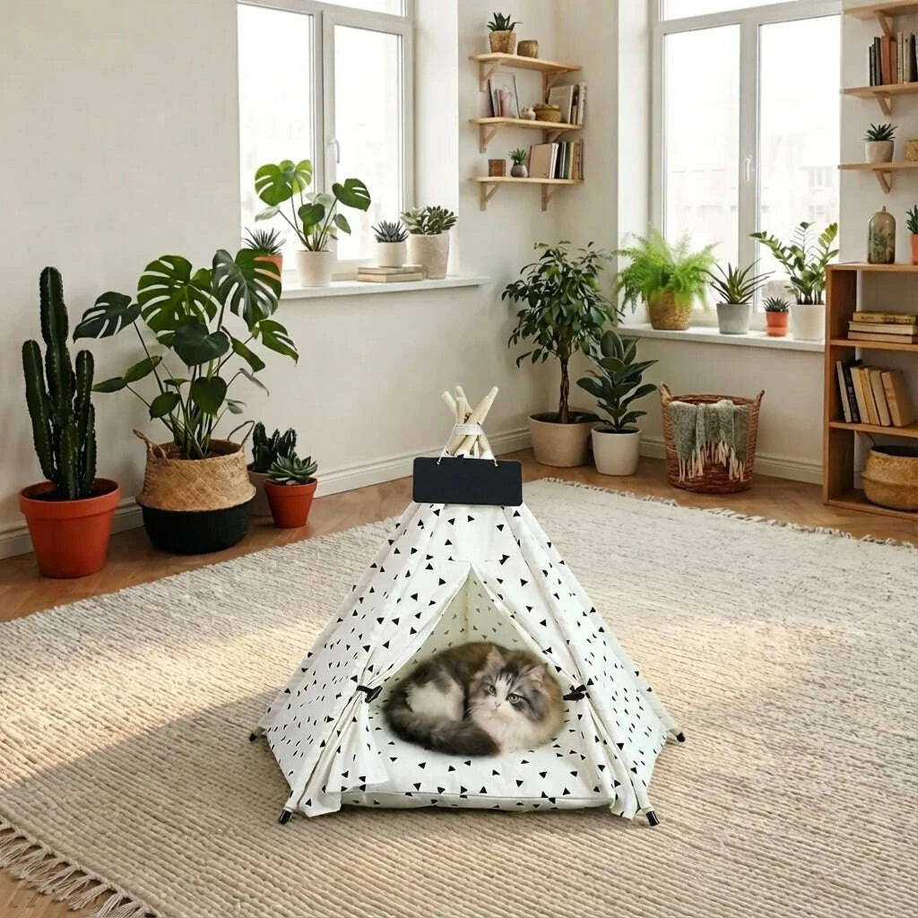 Petit tipi pour chat, vue d'ensemble