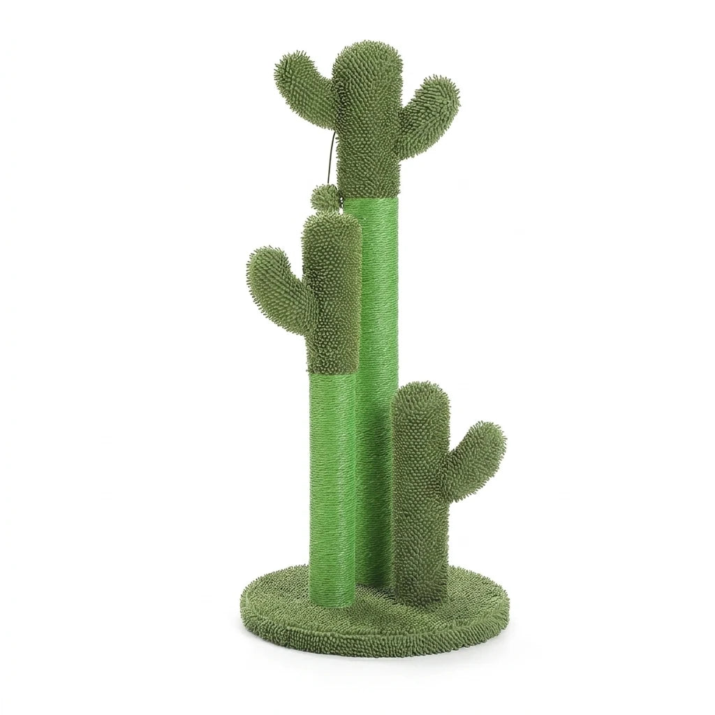 Griffoir cactus pour chat 3 poteaux sisal Vert